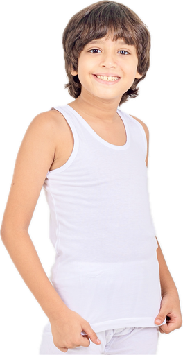 Boy's White Top Tank